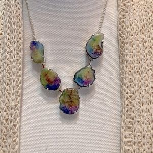 NEW Rainbow Solar Quartz 925 Silver Necklace